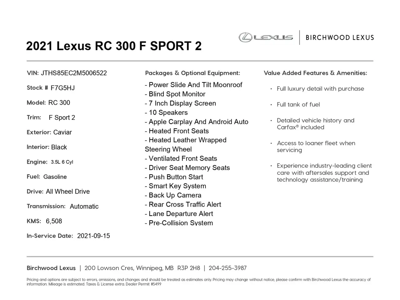 2021 Lexus RC