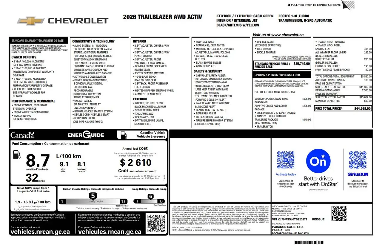 2026 Chevrolet Trailblazer